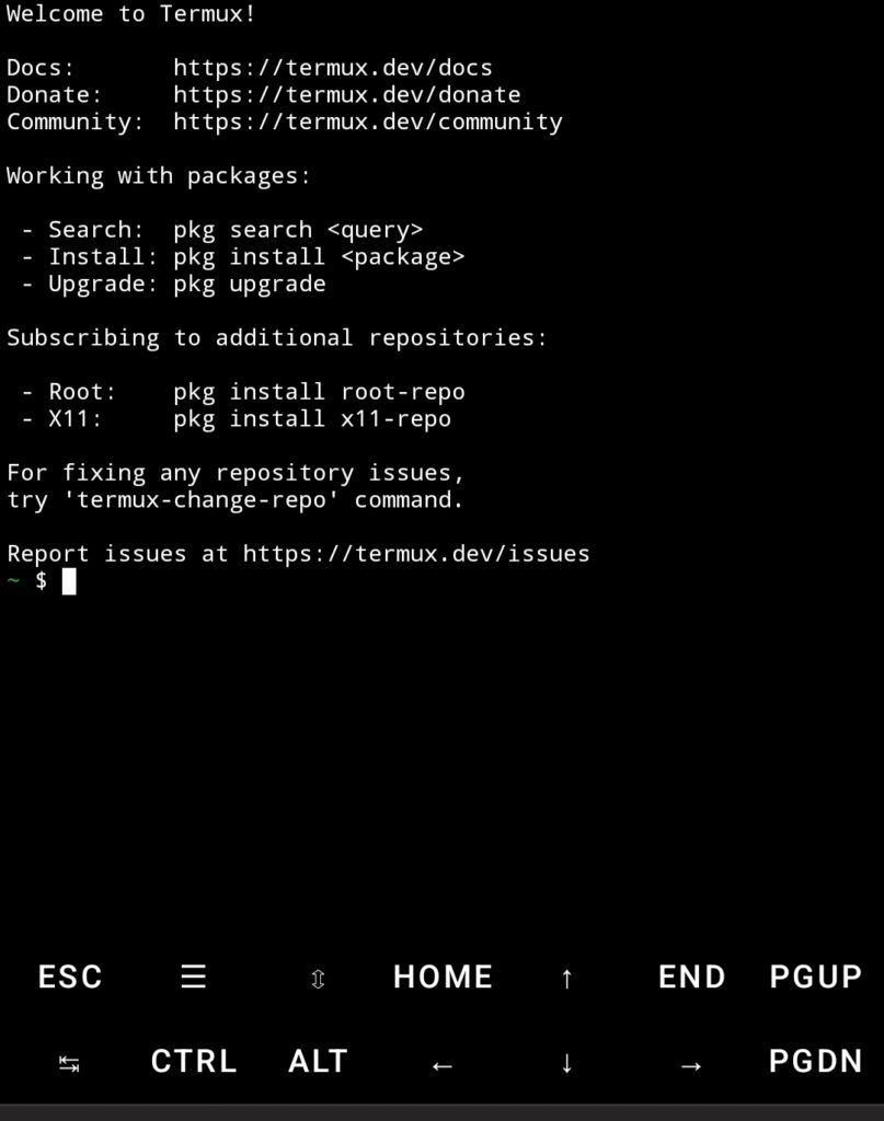 Where Are Keyboard Shortcuts in Termux Listed? 2 Termux keyboard shortcuts list screenshot